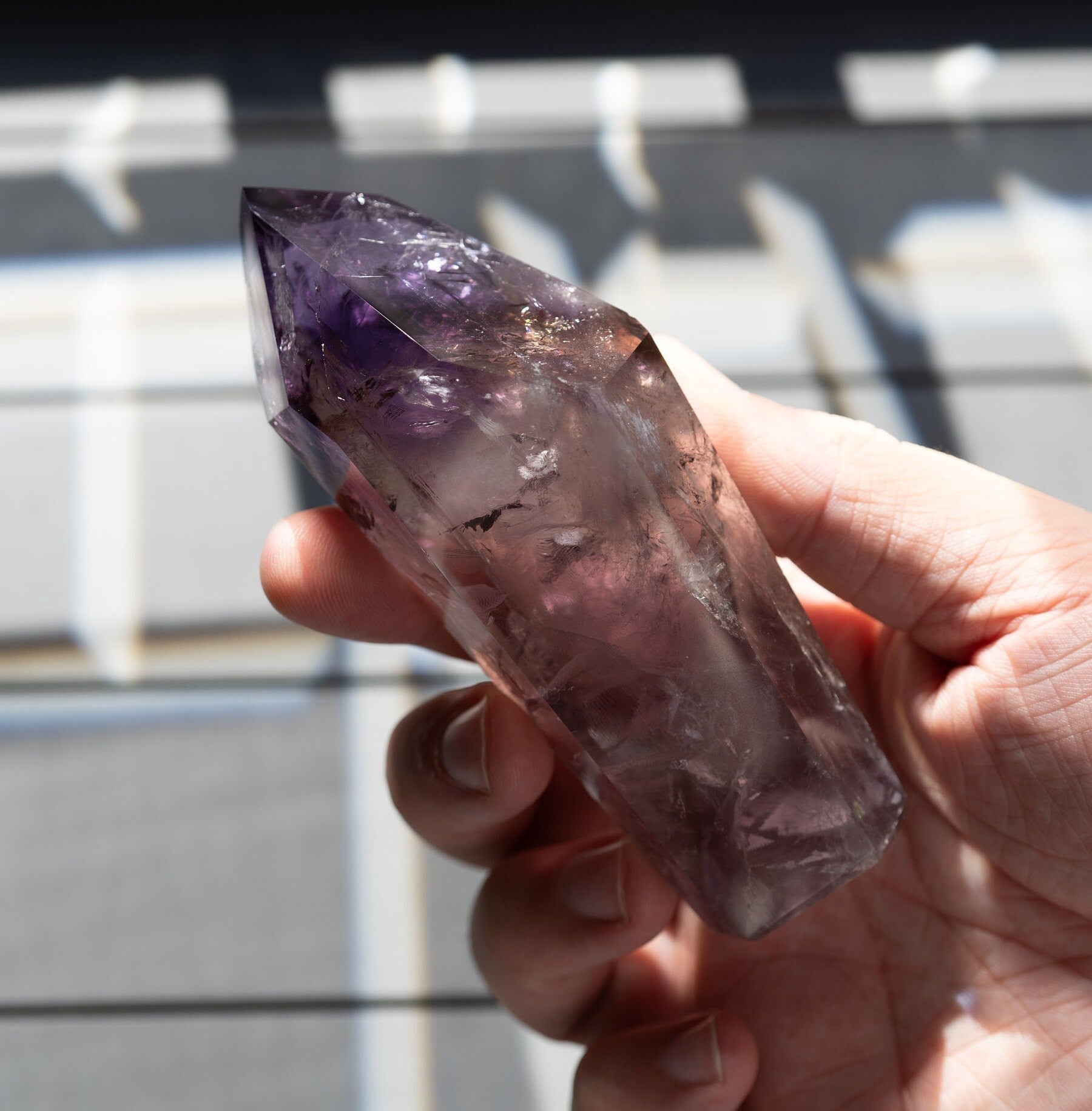 Amethyst Crystal Tower | Rainbows | Hand Carved Point | Meditation & Crystal Healing | From Brazil