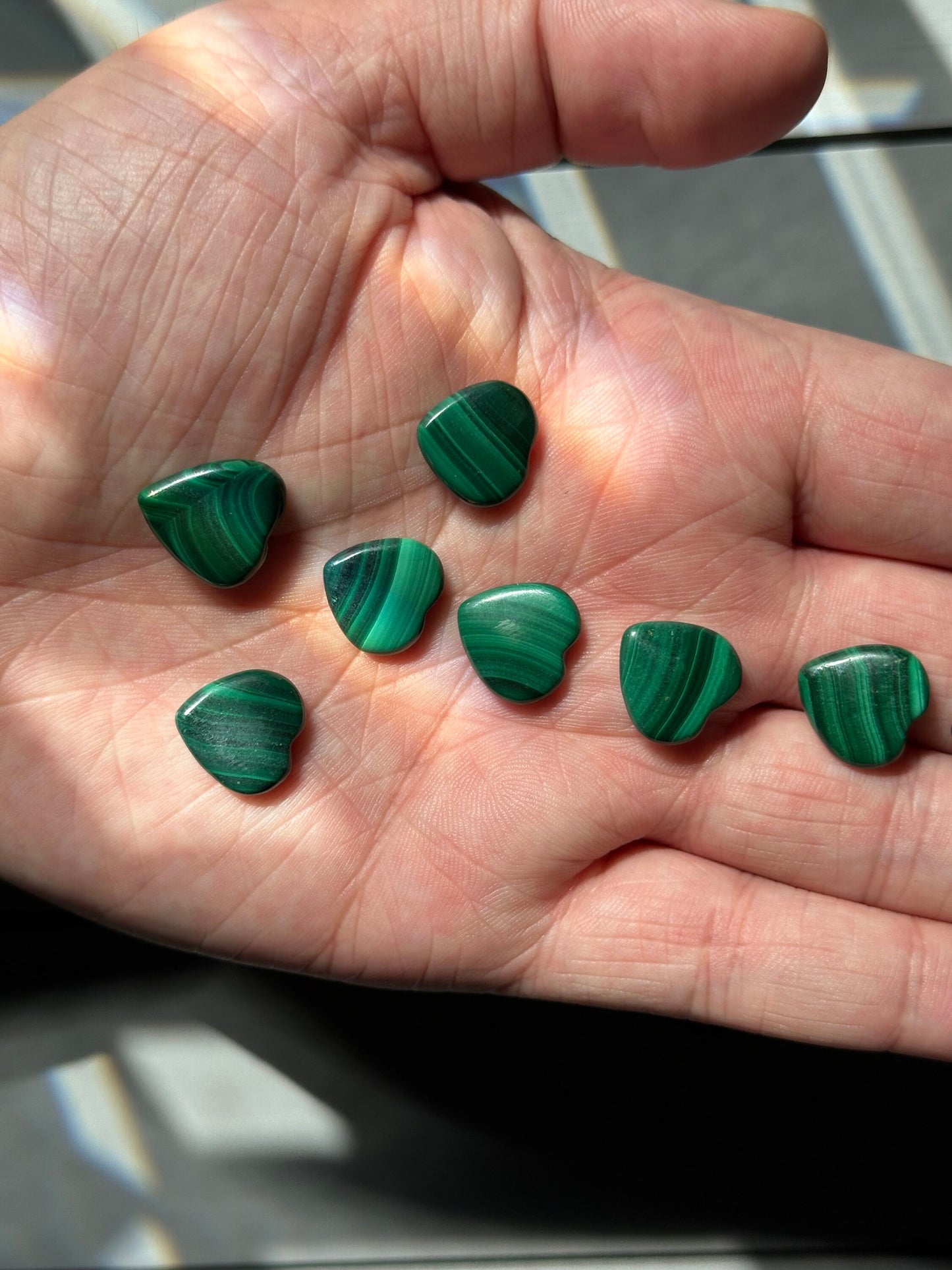 One (1) Mini Malachite Crystal Heart | Tiny Crystal | Intuitively Chosen | Meditation & Crystal Healing