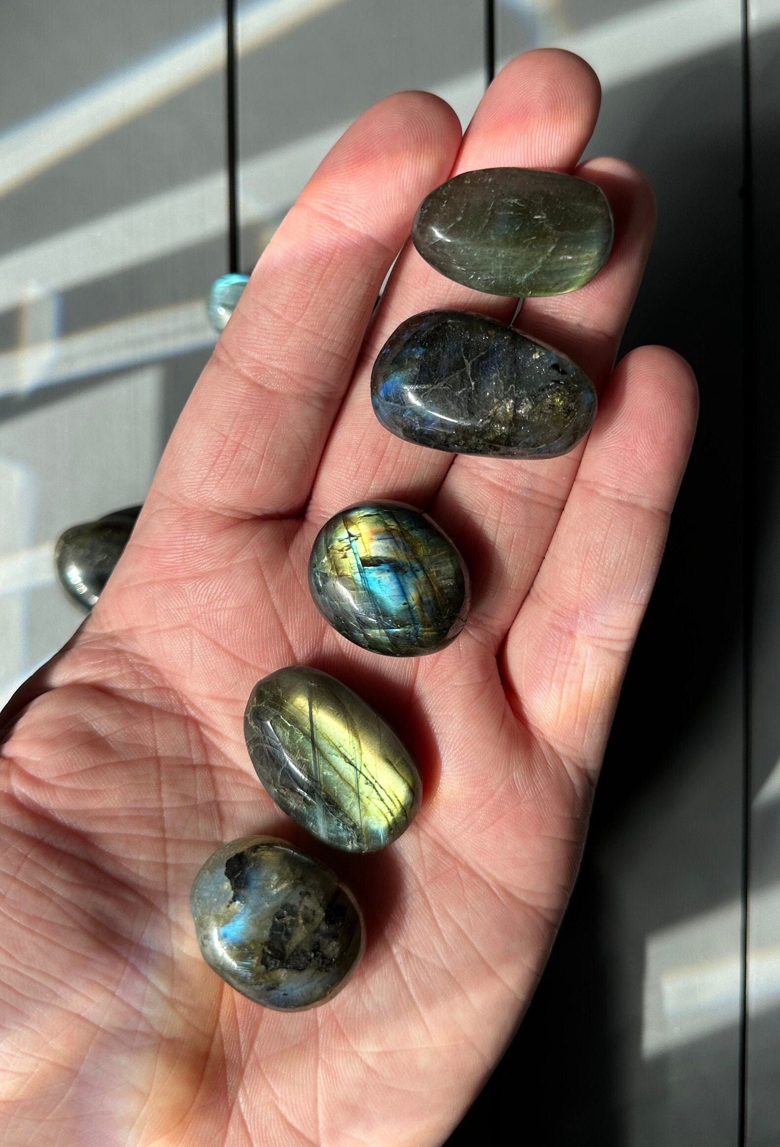 One (1) Mini Labradorite Crystal Tumble | Intuitively Chosen | Tiny Natural Lab | Hand Carved | Meditation & Crystal Healing