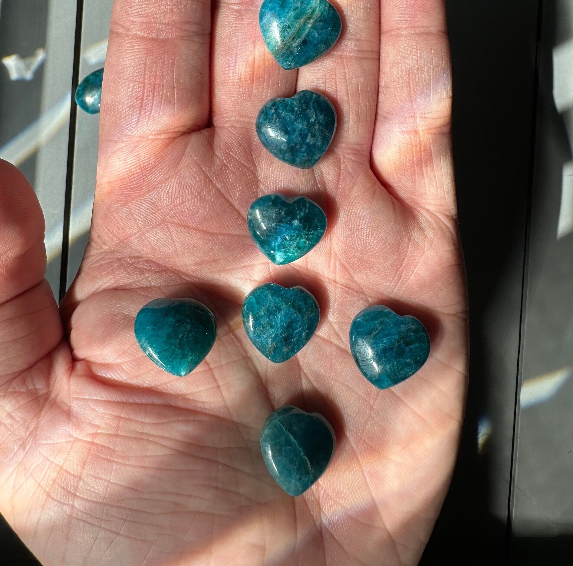 One (1) Mini Blue Apatite Heart | Tiny Crystal | Intuitively Chosen | Meditation & Crystal Healing