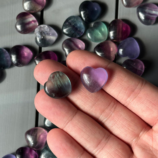 One (1) Mini Fluorite Heart | Tiny Crystal | Intuitively Chosen | Meditation & Crystal Healing