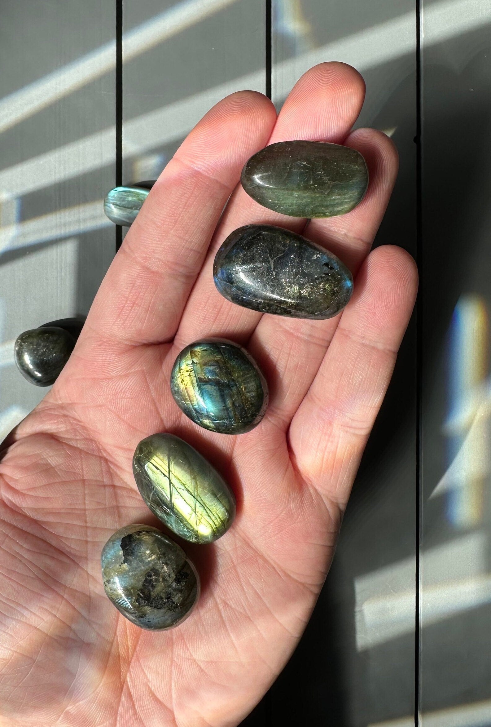 One (1) Mini Labradorite Crystal Tumble | Intuitively Chosen | Tiny Natural Lab | Hand Carved | Meditation & Crystal Healing