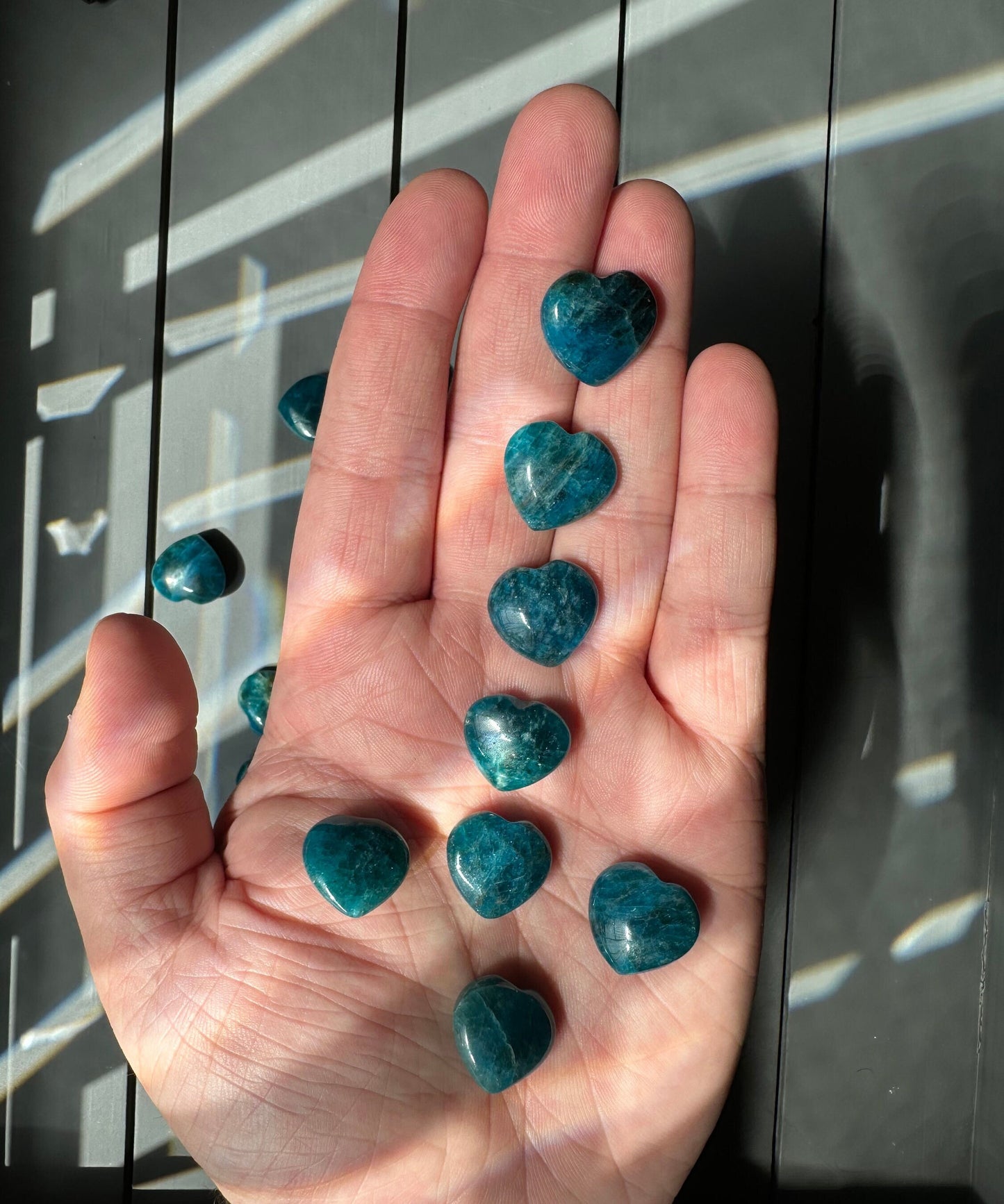 One (1) Mini Blue Apatite Heart | Tiny Crystal | Intuitively Chosen | Meditation & Crystal Healing