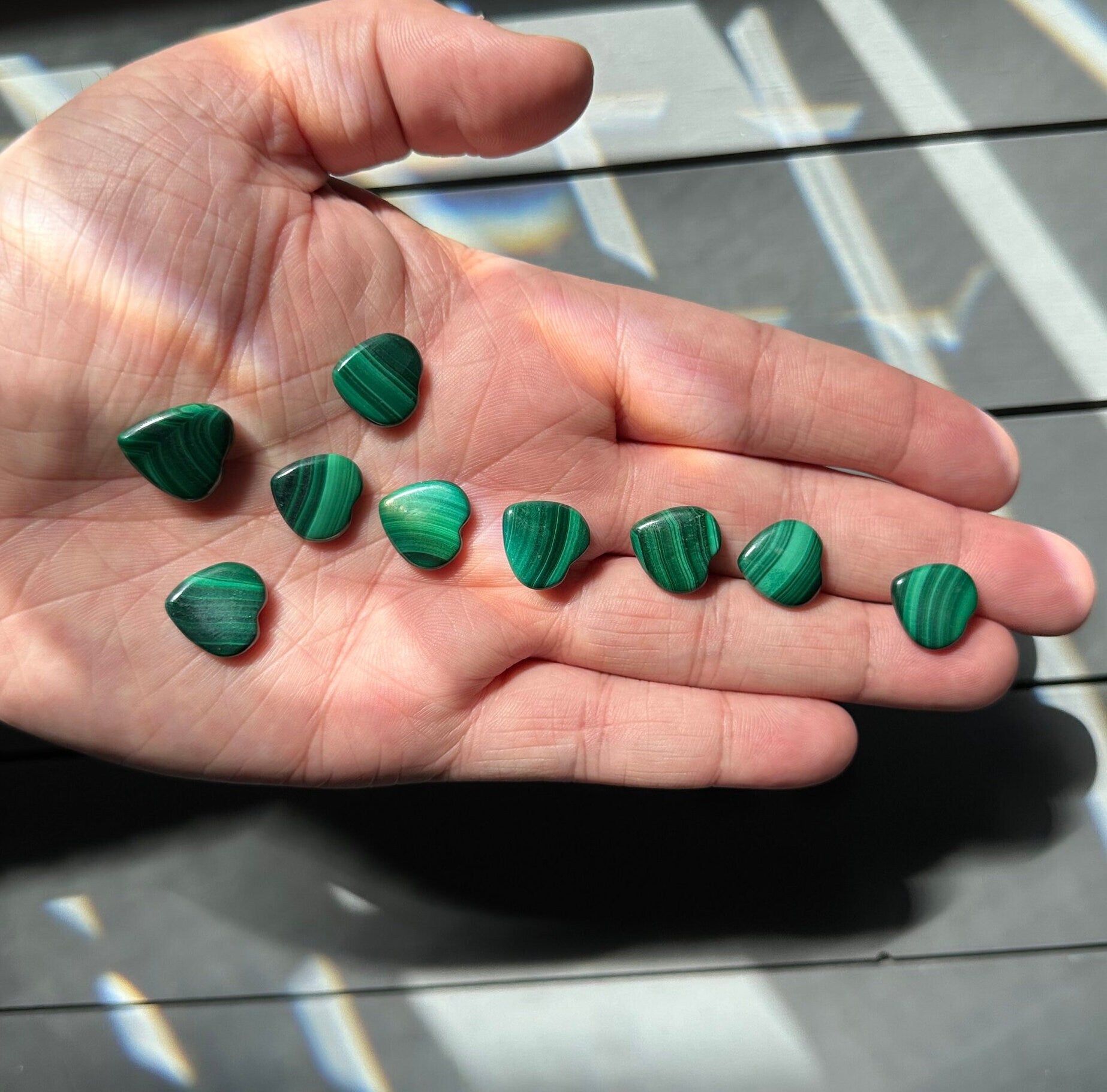 One (1) Mini Malachite Crystal Heart | Tiny Crystal | Intuitively Chosen | Meditation & Crystal Healing