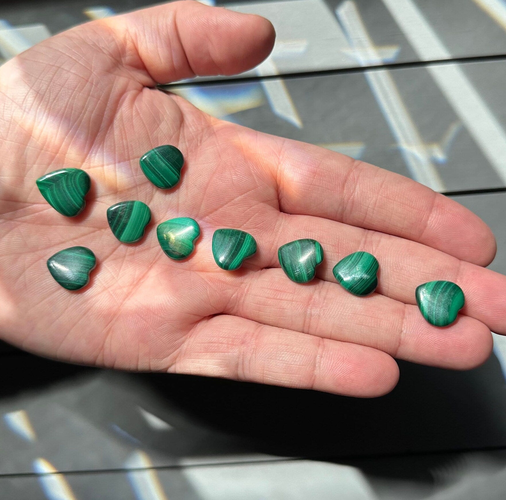 One (1) Mini Malachite Crystal Heart | Tiny Crystal | Intuitively Chosen | Meditation & Crystal Healing