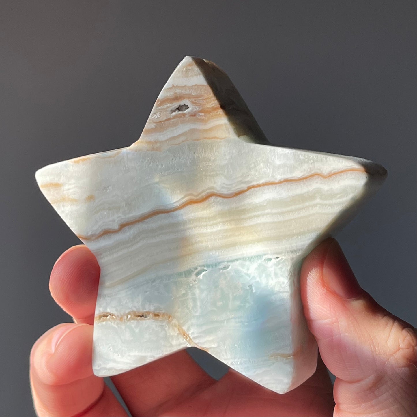 Caribbean Calcite Star with Druzy