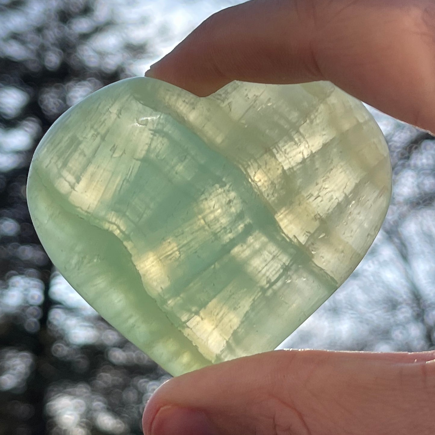 Pistachio Calcite Heart