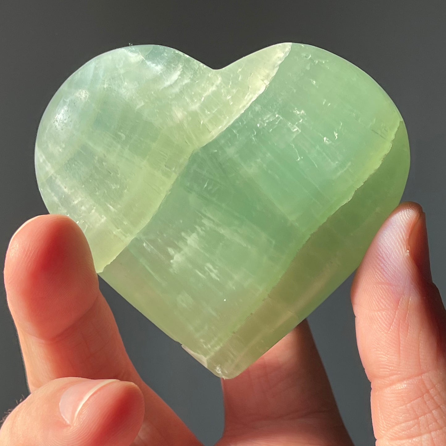 Pistachio Calcite Heart